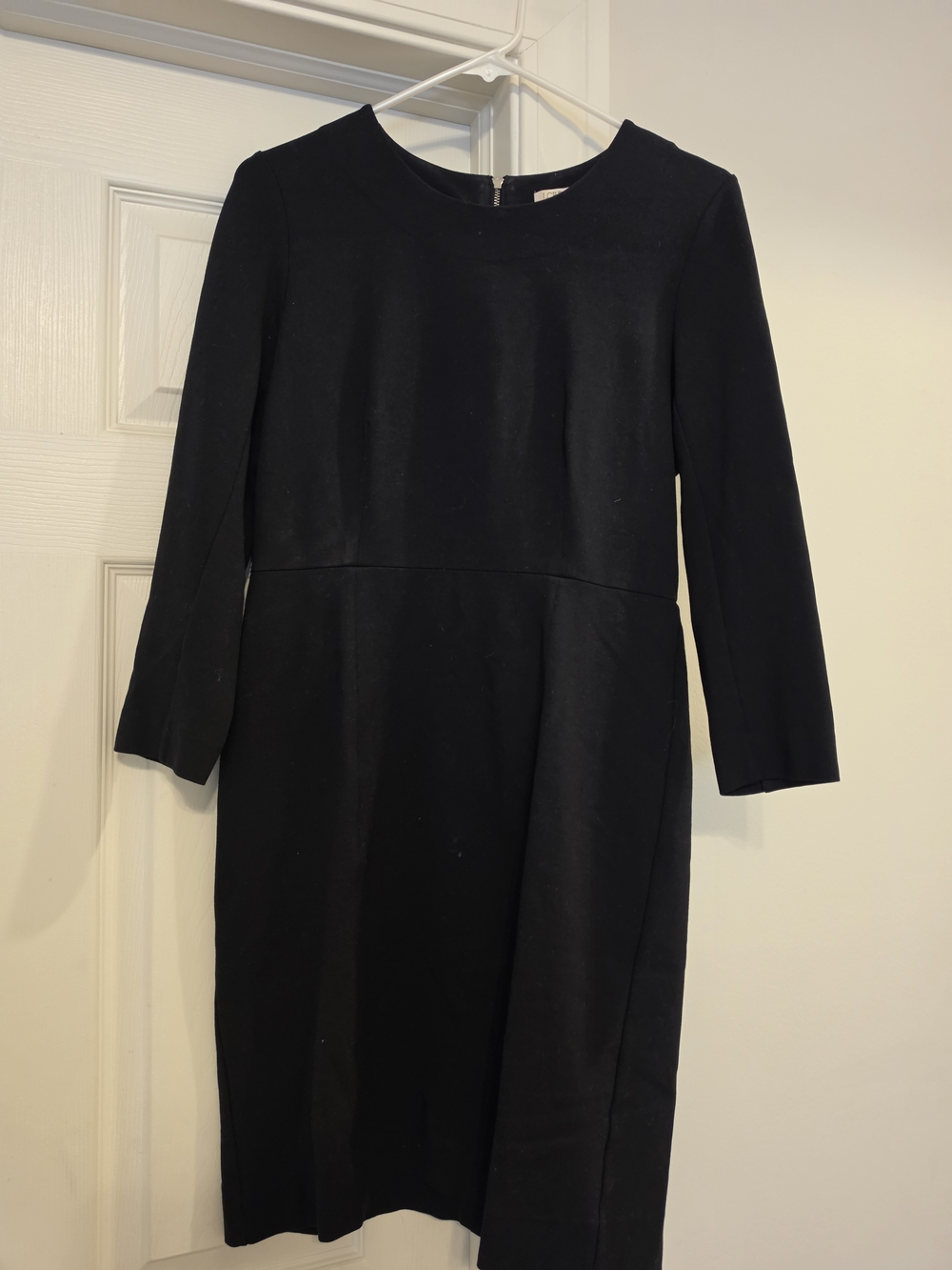 J. Crew Black Long Sleeve Sheath Dress